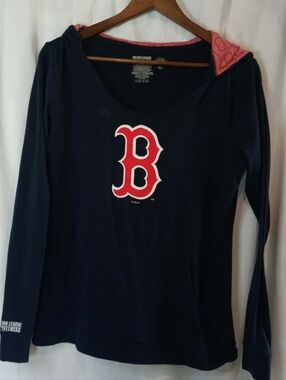 Boston Red Sox Navy Printed Hooded Long Sleeve Pockets Medium Baseball MLB